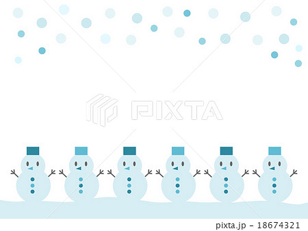 雪だるま イラスト 背景素材 フレームのイラスト素材