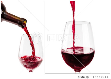 A beautiful collage of red wine in the glass, 18675011