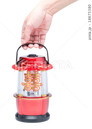 Hand holding Chinese LED lantern lamp Hand holding Chinese LED lantern lamp 18675380