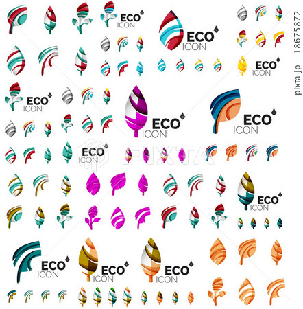 Mega collection of vector green summer concepts - 18675872