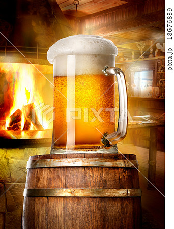 Beer and fireplace 18676839