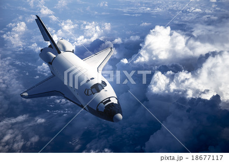 Space Shuttle Landing In The Clouds 18677117