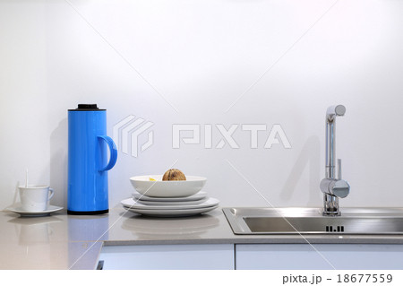 Modern kitchen room with kitchenware and utensil Modern kitchen room with kitchenware and utensil 18677559