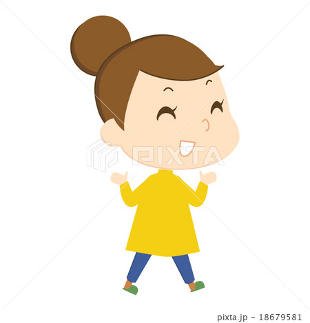 代 30代秋冬女性イラスト 笑顔 4のイラスト素材