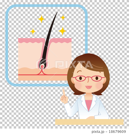 Doctor's female doctor description of hair root 18679609
