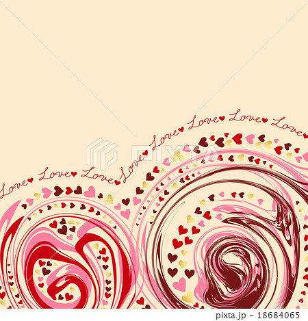 バレンタイン ハート マーブル デザインのイラスト素材