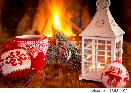 Christmas near fireplace 18684165