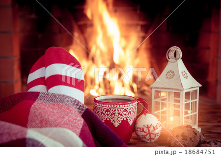 Christmas near fireplace 18684751