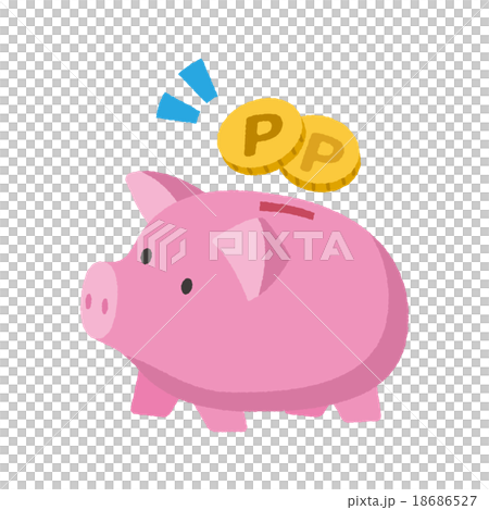 ポイントと貯金箱 18686527