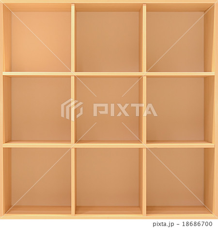 Empty wooden cabinet as bookcase or bookshelf 18686700
