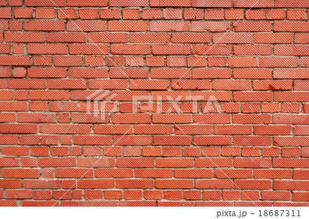 Old Red Brick Wall Fragment Background 18687311