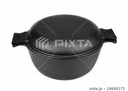 Closed Cast Iron Pan Isolated On White 18688172