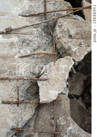 Heap of the damaged concrete blocks Heap of the damaged concrete blocks 18688941