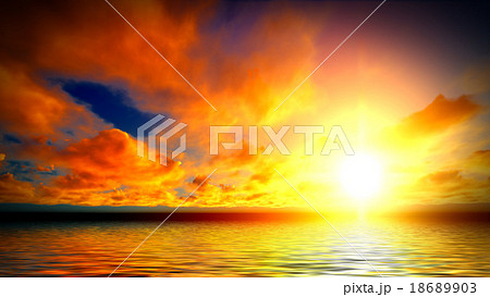 Beautiful sunset over sea 18689903
