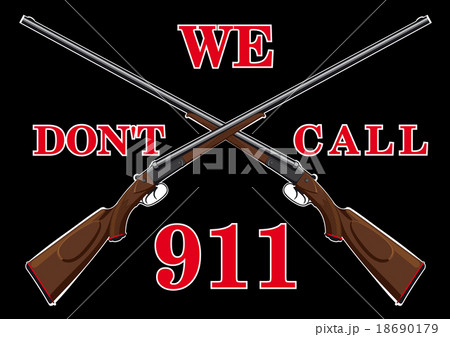 Warning sign with guns 18690179