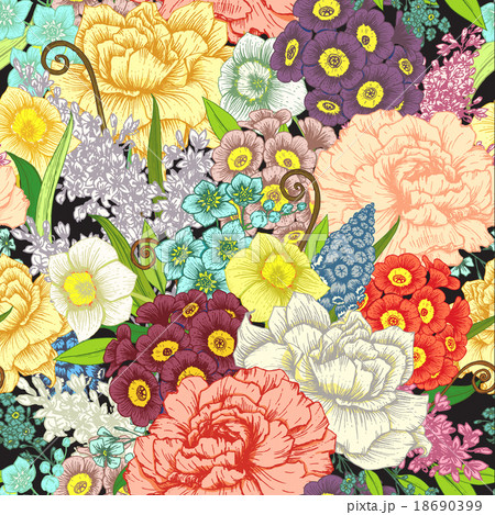 Hand drawn floral pattern Hand drawn floral pattern 18690399