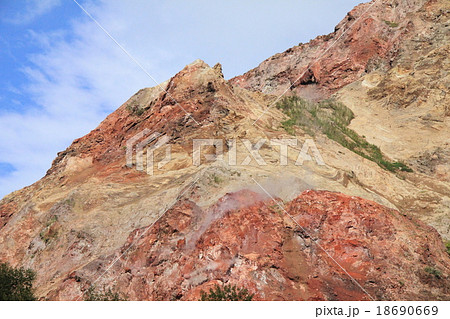 湯気の上がる昭和新山 湯気の上がる昭和新山 18690669