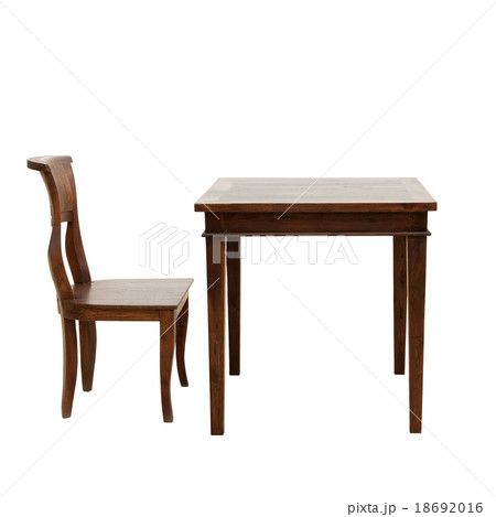 Chair and table isolated on white background 18692016