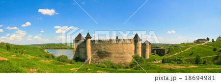 Panorama of fortress on Dniester riverside. Panorama of fortress on Dniester riverside. 18694981