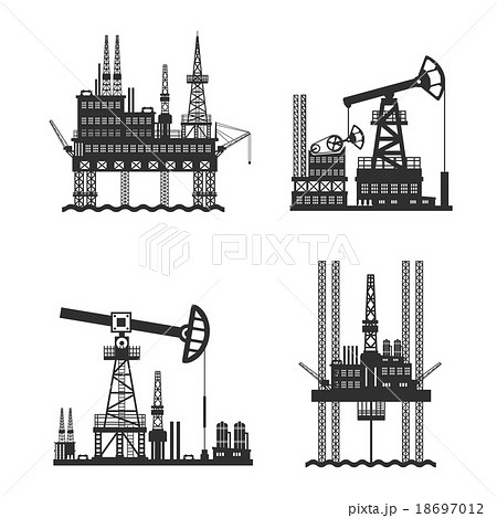 Oil Petroleum Platform Black And White 18697012