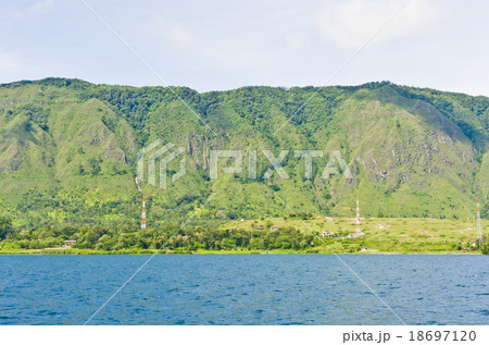 Lake Toba and surrounding mountains in Sumatra Lake Toba and surrounding mountains in Sumatra 18697120