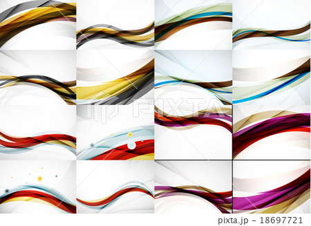 Set of abstract backgrounds, smooth blurred waves 18697721