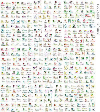 Mega set of geomeric company logos. Corporate 18697723