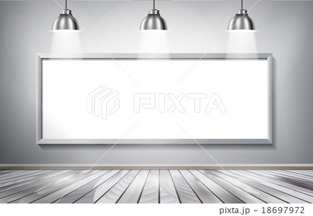 White brick show room with spotlights.  18697972