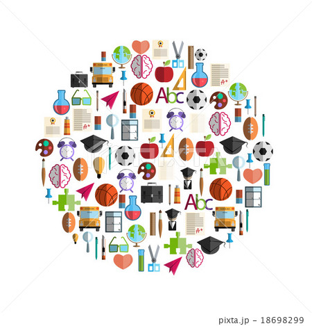 Back to School icon circle, illustration vector. 18698299