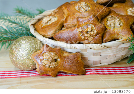 Christmas gingerbread cookies and golden bauble Christmas gingerbread cookies and golden bauble 18698570