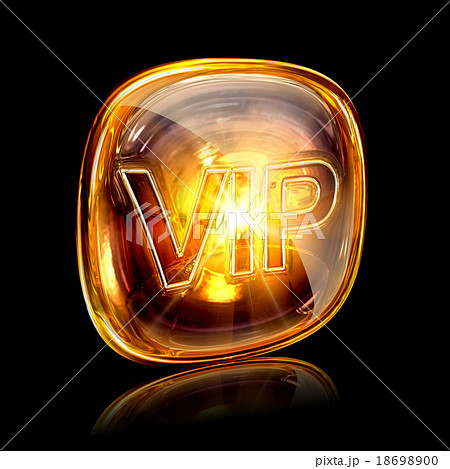 Vip icon amber, isolated on black background 18698900