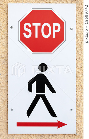 No way, stop sign with schematic black man 18699742