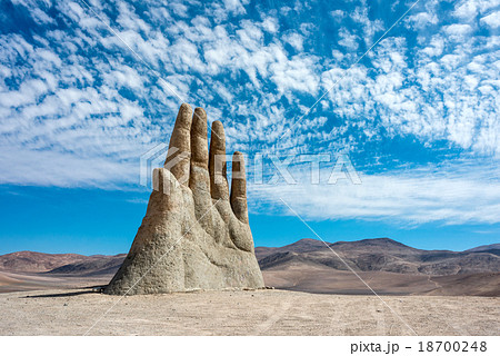 Hand Sculpture, the symbol of Atacama Desert Chile Hand Sculpture, the symbol of Atacama Desert Chile 18700248