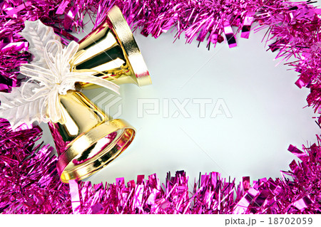 Decorations pink ribbon for Christmas and New Year. Decorations pink ribbon for Christmas and New Year. 18702059