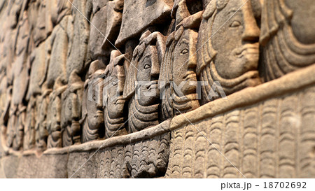 Stone faces of Khmer Army 18702692