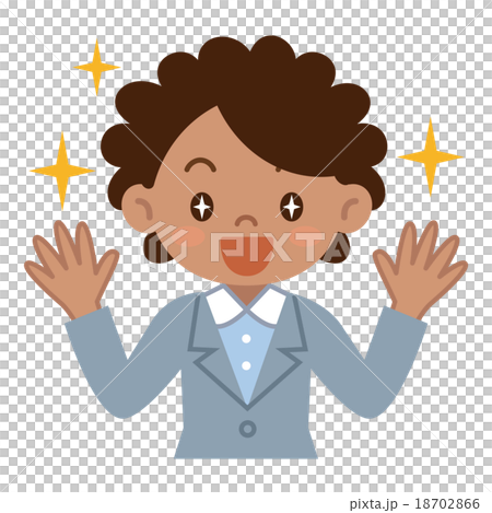 A young black business woman who is glad to see his eyes shining 18702866