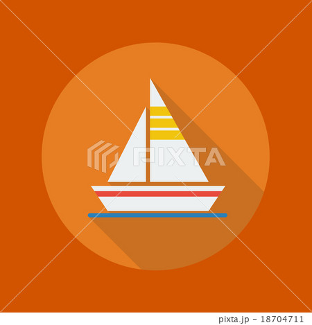 Travel Flat Icon. Sail boat 18704711