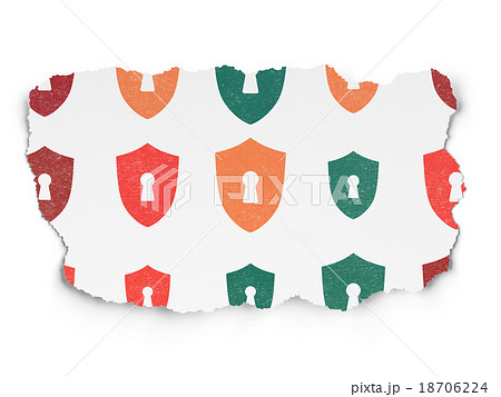 Protection concept: Shield With Keyhole icons on Protection concept: Shield With Keyhole icons on 18706224