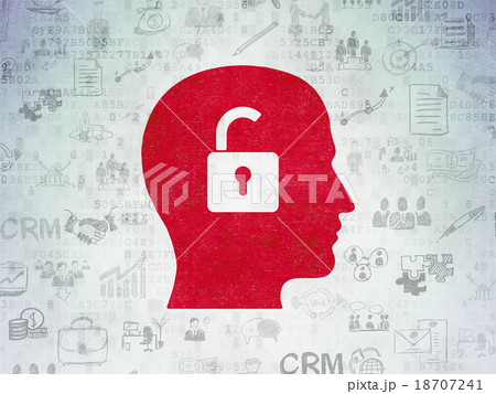 Finance concept: Head With Padlock on Digital Finance concept: Head With Padlock on Digital 18707241