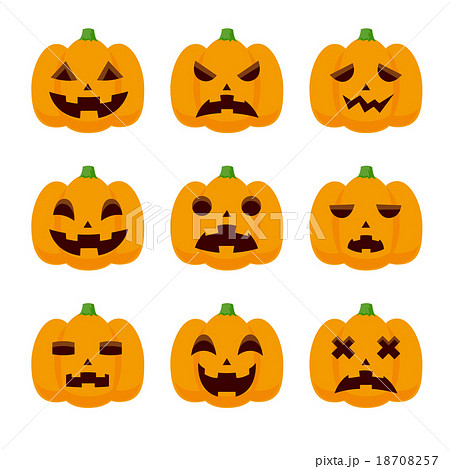 ハロウィン　表情　セット 18708257