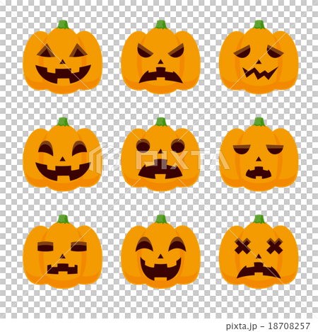 ハロウィン　表情　セット 18708257