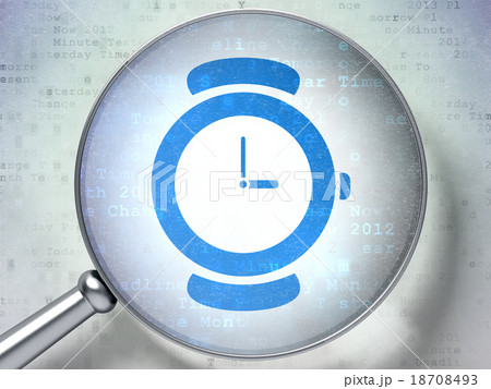 Time concept: Watch with optical glass on digital 18708493