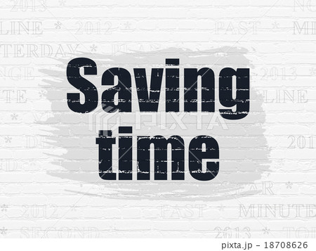 Timeline concept: Saving Time on wall background Timeline concept: Saving Time on wall background 18708626