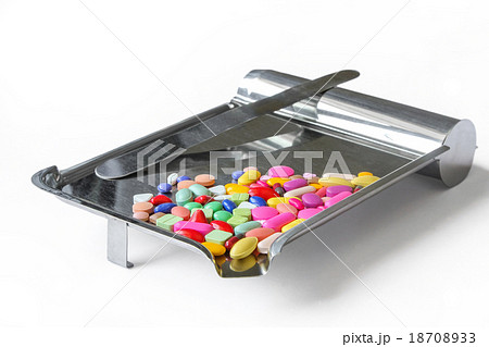 Colorful medicine on the drug counting tray 18708933