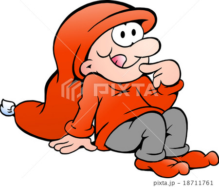 Vector illustration of elf thinking at Christmas Vector illustration of elf thinking at Christmas 18711761