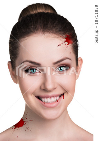 Vampire woman with fangs 18711859