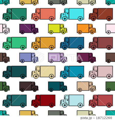 Retro toy trucks seamless pattern 18712260