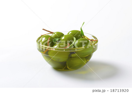 Green olives in oil 18713920