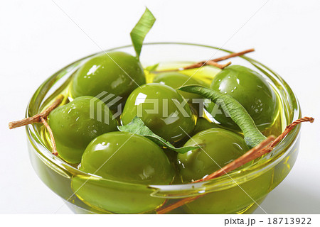 Green olives in oil 18713922