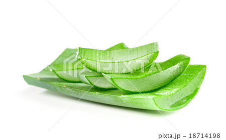 Heap sliced aloe leaves on a white background Heap sliced aloe leaves on a white background 18714198